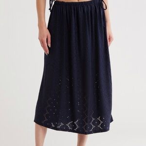 Vero Moda Navy Eyelet Skirt